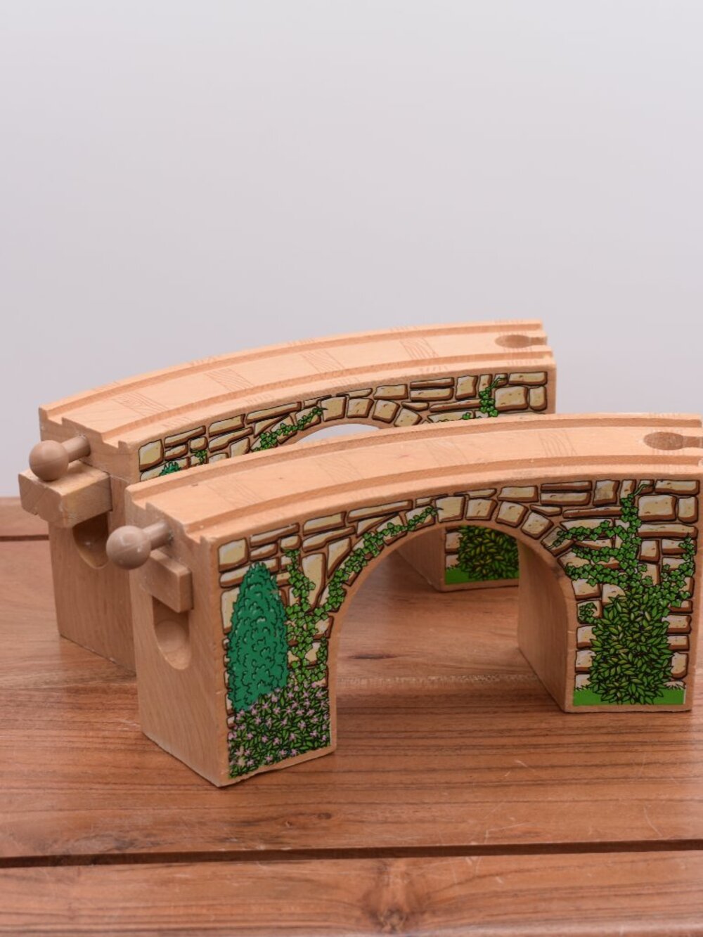 Arched Curved Viaduct Stone Bridge Thomas & Friends Wooden Railway x 2
